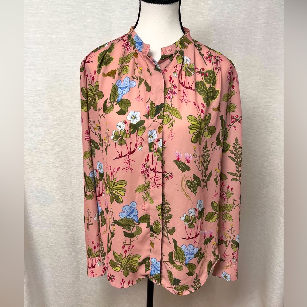 Floral Button Down Long Sleeve Blouse From Ann Taylor Size Small